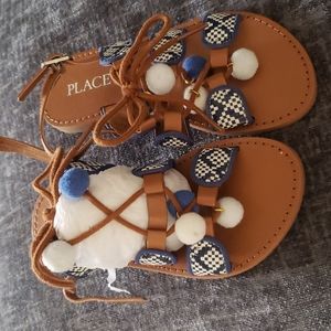 Children's place, size 12 girl,blue and white sandal